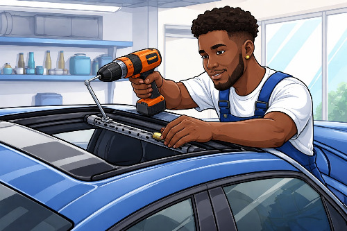 Técnico consertando o teto solar.jpeg